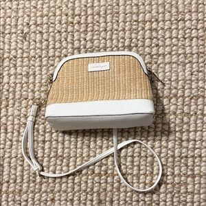 Charming Charlie Tan and White Wristlet